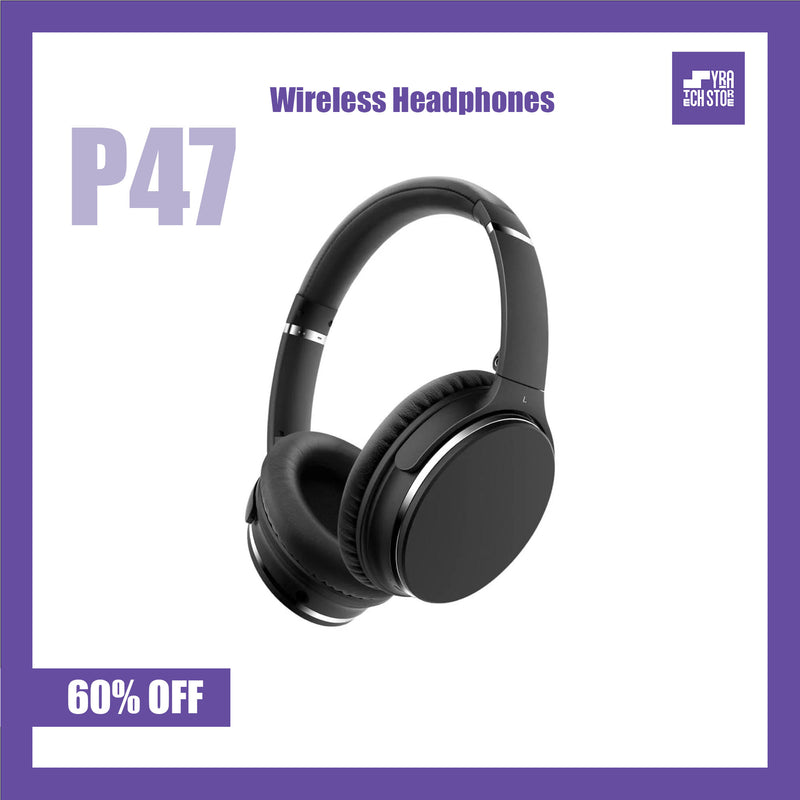 P47 Wireless Bluetooth Over-Ear Headset with Mic